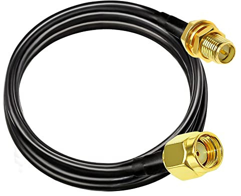 TUOLNK Cavo RP SMA RG58 6,6 piedi (2 M) Cavo di prolunga SMA femmina a maschio a polarità inversa Cavo SMA 50 ohm per radio RF Antenna WiFi GPS Antenna a bassa perdita Cavo coassiale