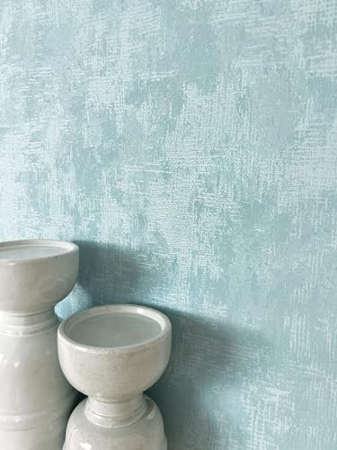 NEWROOM Papier peint Bleu Couleur Unie Intissé - Couleurs Unies Bleu-gris Aspect Tissu Textile Moderne