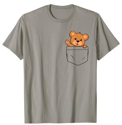 teddy bear in breast pocket funny cute bears Men Women Kids T-Shirt