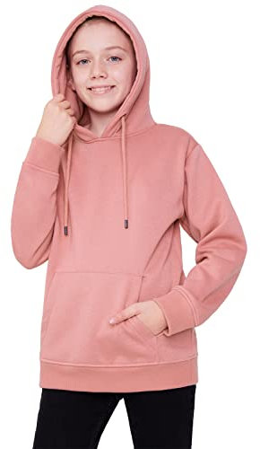 CityComfort Felpa con Cappuccio per Ragazzi Felpa Bambino Classica (4-5 Anni, Rosa Scuro)