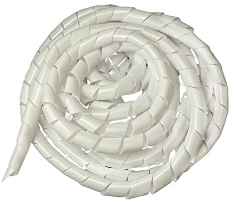 On1shelf® Cable Tidy Spiral Wrap, White- 19mm (10m)
