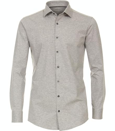 Venti - Modern Fit - Herren Langarm Hemd Jerseyflex (123963800), Größe:43, Farbe:Silber (700)