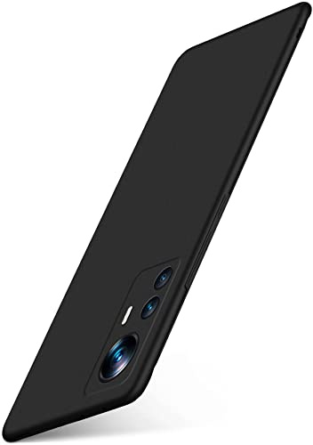 moex für Xiaomi 12 Pro Hülle Ultra Dünn, Schutzhülle mit erhöhtem Kameraschutz, Slim Cover Hardcase Backcover, Dünnste Handyhülle Minimalistisch Alpha Case, Matt Schwarz