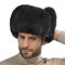 RUIXIA Männer Russische Mütze Winter Hats Faux Kaninchenfell Cap Lei Feng Hut Thermomütze mit Ohrenklappen & Mundabdeckung Warme Mode Pilotenmütze Fliegermütze