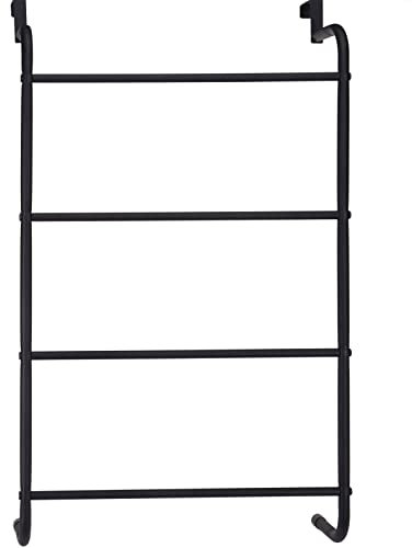 Tür Handtuchhalter schwarz 44 x 73 cm Haken für Badezimmer Regal Industrie Look