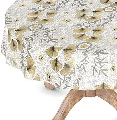 Wachstuchtischdecke Wachstischdecke Tischdecke abwaschbar Gartentischdecke Wachstuch Eckig rund oval Rund 120cm Schnittkante Pusteblume Modern