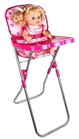 Baby Puppe Kinderwagen, Puppenbett Puppen Zubehör, Babypuppenwagen Set, Babypuppenzubehör, Rollenspielspielzeug, Kinderwagen, Schaukel, Schaukelstuhl, Hochstuhl, Bett
