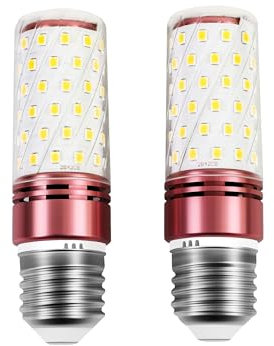 Tokira E27 12W ampoules LED, 30 * 105mm, 1350 lumens, ampoules de maïs filetées, 84 ampoules LED, 3000k lumière chaude, non dimmable, Groupe de 2 【Classe d'efficacité énergétique E】