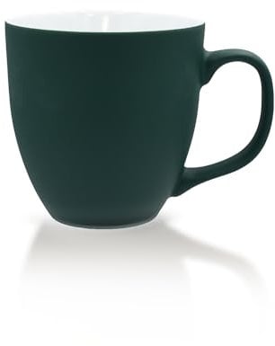 Mahlwerck Jumbotasse, große Kaffeetasse oder Teetasse aus Porzellan, Kaffee Mug mit matter Oberfläche, ca. 400 ml, forest green