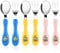 Vicloon Set de Couverts en INOX Enfant, 6PCS Fourchette et Cuillère Enfant Prise Facile Acier Inoxydable pour Tout-Petit Stensiles d'apprentissage Parfaits-Petit Tigre