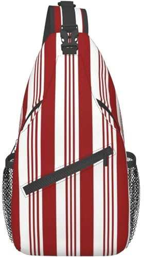 934 Rucksack Damen Abstraktes Rotes Und Weißes Gestreiftes Zuckerstange-Muster-Weihnachten Polyester Schultertasche Verstellbarer,Elegant Sporttasche Für Sport Reisen Sportlich