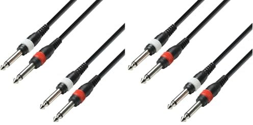Adam Hall Cables 3 STAR TPP 0300 Twin-Kabel 2 x Klinke TS auf 2 x Klinke TS | 3 m (Packung mit 2)