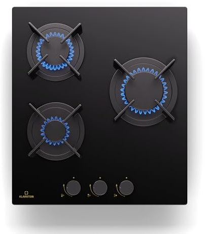 Klarstein Cocina Gas Butano 3 Quemadores 5200W, Fogones Gas Butano Portátil Camping para Gas, Placa de Gas Acero Inoxidable, Encimera para Cocinar en Exterior