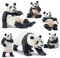 TOYMANY 6 Stück Panda Tiere-Figuren Spielzeug, Realistisches Set mit Dschungeltieren aus Plastik inklusive Bambus & Baby Pandas, pädagogisches Spielzeug Tortenaufsätze Weihnachts Geburtstagsgeschenk