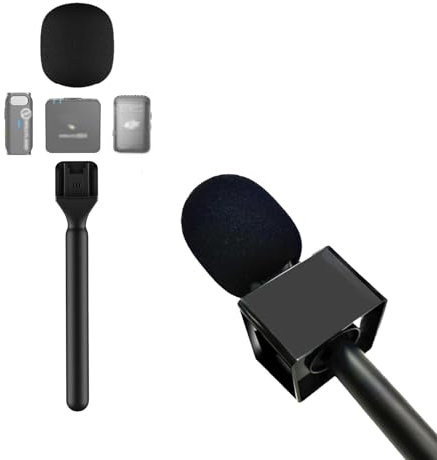 Stand Holder Mic Flag for DJI Mic 1/2 / Rode Wireless GO II Handle Wireless Interview Lavalier Microphone Adapter Handheld Mount for Osmo Pocket 3 Mic 2 Transmitter/Hollyland Lark M1 /Synco/Movo