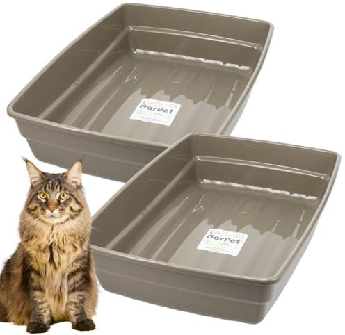 2X Katzenklo XXL Katzentoilette offen ohne Deckel Katzen Schalentoilette Klo Toilette Zubehör Doppelpack Sparpaket