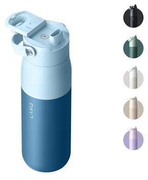 LARQ Bottle Swig Top 680 ml - Bottiglia bocca larga in acciaio inox isolato | Mantiene l'acqua fresca | Senza perdite d'acqua, senza BPA | Bottiglia riusabile per sport e viaggi | Amalfi Blue