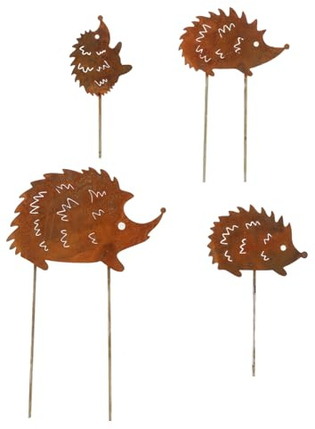 Toddmomy Flower Pot Hedgehog Garden Stake Decor 4pcs Mini Hedgehog Decor Bonsai Ornament for Outdoor Garden