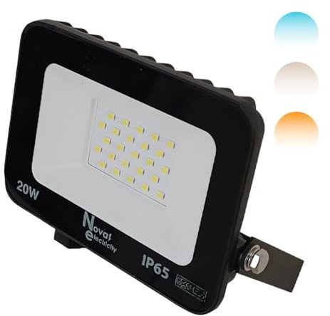 Proyector LED 20W IP65 para Exterior - Foco Luz Neutra 4000K, Aplique de Pared Impermeable para Jardín y Farolas - Iluminación Segura y Duradera