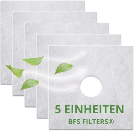 BFS Filters Pack mit 5 Ersatzfiltern kompatibel mit Helios Lüfter Elf/ELSN 00939 ELS, Luft- und Staubfilter, Abmessungen 160x160 mm, ø42 mm, Filter G2