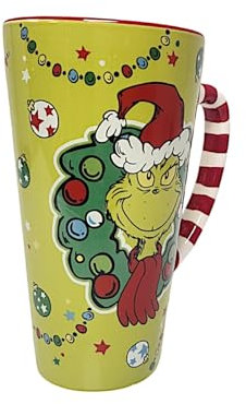 Divas World Ceramic Christmas Mugs Gingerbread House & Gingerbread Man and Gnome Shaped Mugs with Lids Handle Festive Coffee & Cookie Jars Cute Aesthetic Microwave Safe (Tall Mug (15cm))