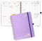 POPRUN Kalender 2025 2026 Buchkalender Ringbuch mit Hardcover, ca. A4 (25,5 x 20,5 cm), 17-Monate-Terminplaner (Aug.2025-Dez.2026), Wochenplaner 2025 2026 mit Plastiklineal - Violett
