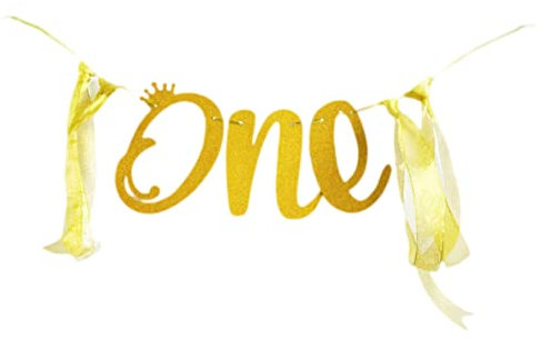 BESTonZON Baby 1 Geburtstag Party Hochstuhl Banner Englisch Buchstabe Eins Hochstuhl Bunting Garland Hochstuhl Dekoration Papier Streamer