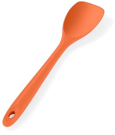 U-Taste Silicone Cooking Spatula: 315℃ Heat Resistant Flexible Seamless Spoon Spatula Non-Stick Kitchen Scraper with Wide Scoop Shape for Flipping Stirring Mixing Scraping Folding Serving (Orange)