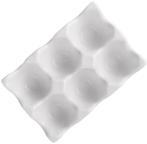 OKUMEYR 6grids Ceramic Egg Holder Storage Container for Chicken Eggs Modern Design