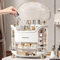 YGJT Make Up Organizer Organizer Schminke aus Kunststoff, Durchsichtigem Deckel - Wasser- & Staubdichte Kosmetik Aufbewahrung Weiß