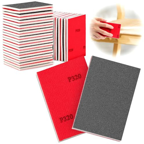 TXXATX 320 Körnung Schleifpad 27 Stück Schleifschwamm Holz Weich Schleifschwämme Flexibles Schleifpads Handschleifblöcke für Trockenbau Holz Möbel Metall Polieren Farbe Autokarosseriereparatur