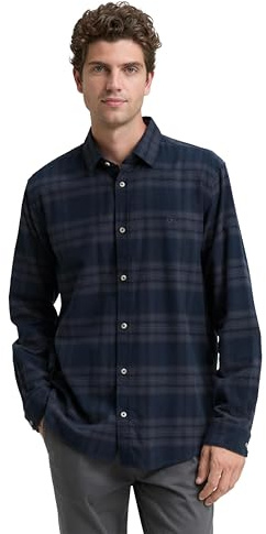 Tom Tailor Herren Regular Fit Hemd mit Logo-Stickerei