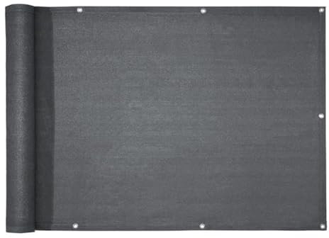 casa pura Balkon Sichtschutz UV-Schutz - 90x500cm - wetterbeständiges und pflegeleichtes HDPE-Spezialgewebe (Anthrazit)