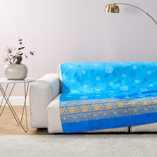 Bassetti PALLAVICINO Foulard aus 100% Baumwolle in der Farbe Perla G1, Maße: 180x270 cm - 9330038 Azurblau C1, Maße: 180x270 cm - 9332298