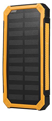 Solar Charger Power Bank 20000MAH, Bietet Dual -USB -Anschlüsse und Taschenlampe, Tragbare Drahtlose Ladegerät -Wiederaufladungsbatterie für, Kamera und Andere Digitale Produkte (Yellow, No Batterie)