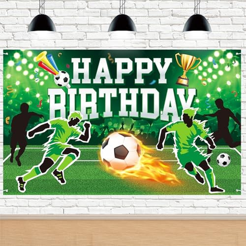 ParPix Fussball Happy Birthday Hintergrund, 1,1x1,8 M Fußball Hintergrund Banner, Fussball Geburtstag Hintergrunds Banners,Fussballs Geburtstagsbanner Hintergrunds,Fußball Geburtstag Hintergrundbanner
