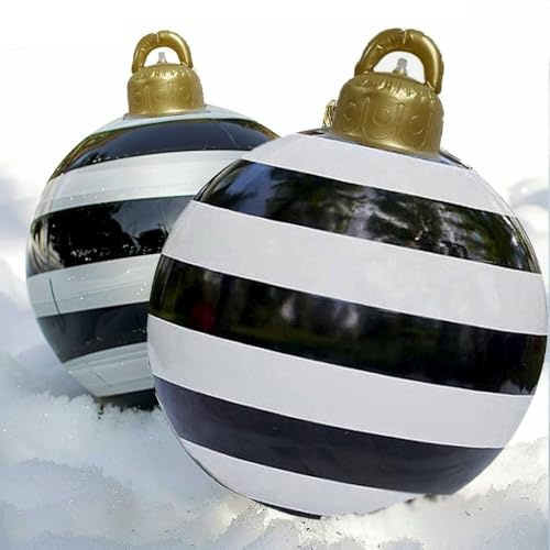 60 cm Aufblasbare Weihnachtskugeln, riesige Weihnachtsdekoration, aufblasbare Ornamente, aufblasbare Weihnachtskugeln für Garten,Hof, Rasen, Dekoration