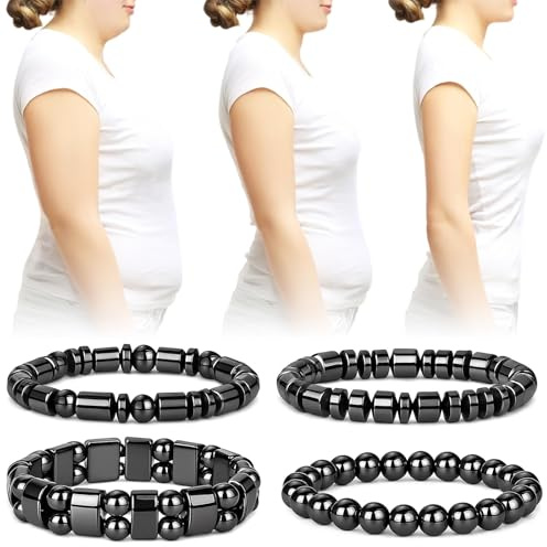 Magnetarmband Herren & Magnetarmband Damen 4‑teiliges Set, Magnet Yoga Armbänder Für Durchblutung Muskelentspannung Fitness Wellness
