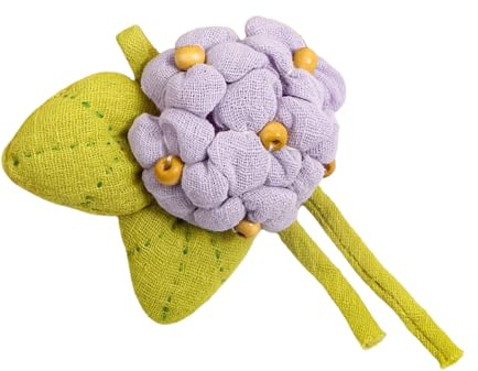 Broche fleur en coton et lin respirant - Broderie délicate - Confortable à porter toute la journée - Accessoire de boutique en tissu en alliage - Accessoire floral, taille unique, Comme décrit