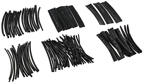 Gaine thermorétractable Set 100 pièces dans le sac Taux de rétrécissement 2:1 6 tailles Connexion étanche Isoler Noir