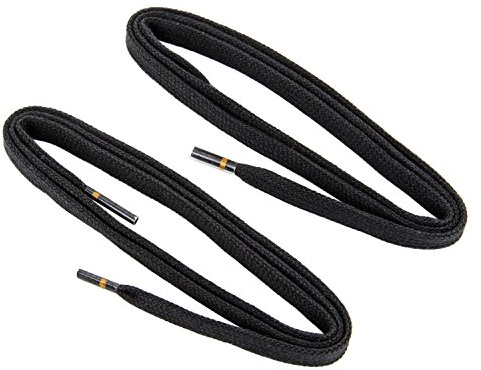 REMA 1 Paar Schnürsenkel - flach - schmal - 5,5 mm Längen (150 cm, Schwarz)
