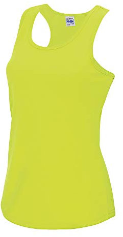 Just Cool Girlie Fit Sports Ladies Vest / Tank Top (L) (Electric Yellow)