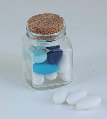 72 pezzi Barattolo BARATTOLI bomboniera confettata in vetro quadro quadr