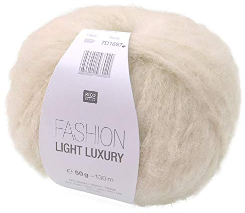 Rico Fashion Light Luxury Fb. 01 creme - leichte Wolle mit Alpakawolle zum Stricken & Häkeln made in Peru