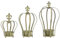 Fallen Fruits Aged Metal Green Crown Planter (Set of 3)