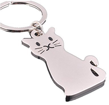 Freessom Porte Clé/Clef Chat Anneau Personnalisé Metal Pendentif Original Accessoire de Sac Voiture