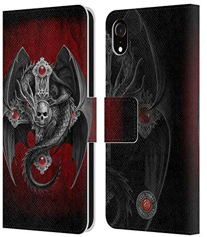 Head Case Designs Officially Licensed Anne Stokes Gothic Dragon Tribal Leather Wallet Case Compatible With Apple iPhone XR