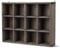Flexzion Wooden Cubby Shelf - 12-Compartment Floating Hanging Wall Display Shelf Wood Rustic Brown Knick Knack Shelf, Versatile Wall Compartment Shelf with D-ring Mounting Tabs