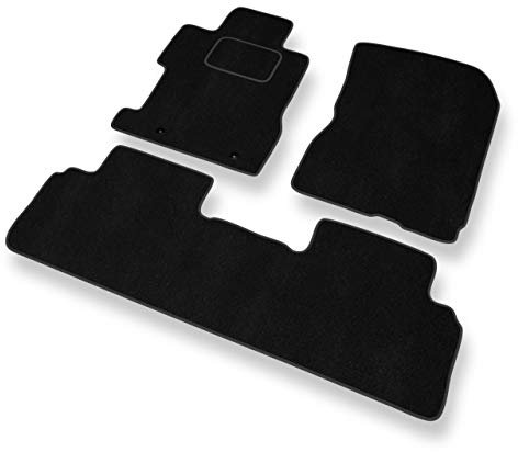 Mossa Tapis de Sol Velours adapté pour Honda Civic VIII (4 Portes) (2006-2011) - Premium Tapis de Voiture - Noir 1
