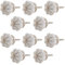10 X Möbelknöpf Kürbisform klein Keramik Porzellan Vintage Landhausstil Shabby-Chic 34 Ø metrisch M3 Edelstahl (weiss Silber)